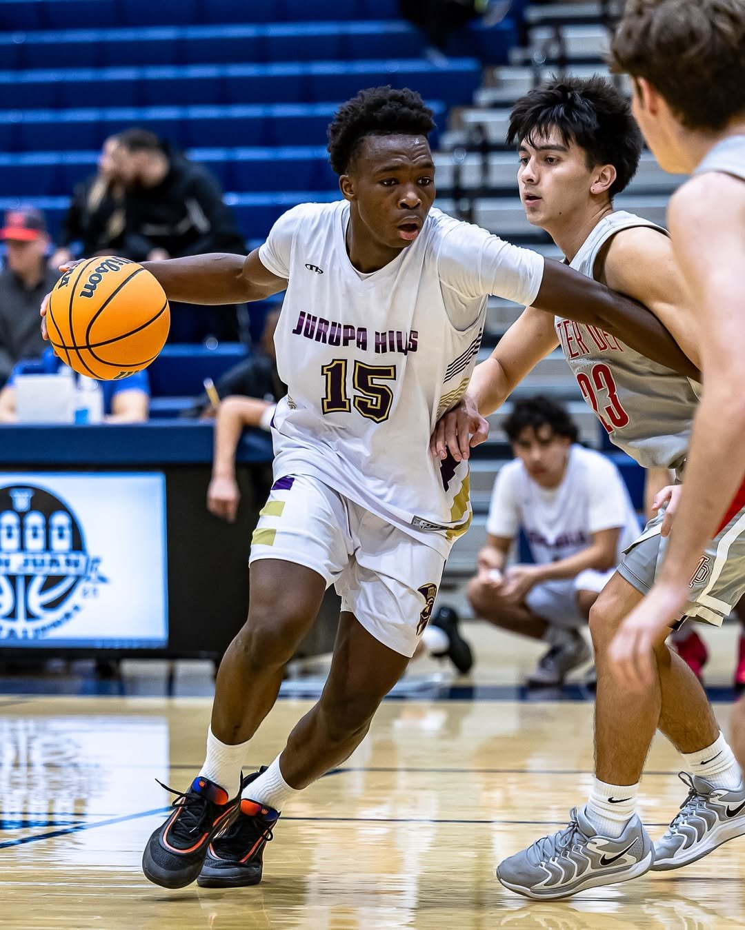Bildad Russell driving to the basket